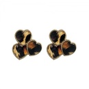 Korean retro leopard pattern love earrings niche autumn and winter fashion temperament earringspicture5