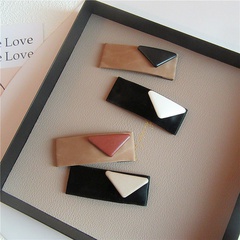 Fashion autumn and winter new geometric triangle PU leather hairpin