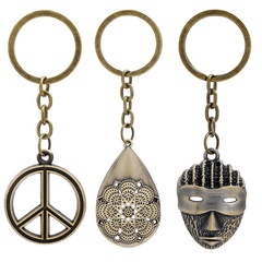 Creative personalized simple peace sign mask keychain
