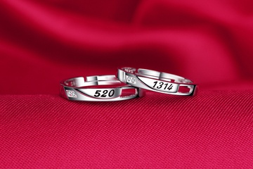 Korean version of the silver-plated 1314 copper couple ring