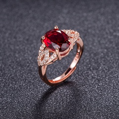 rose rubis tempérament généreux diamant bague en cuivre bijoux