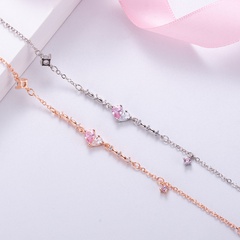 Korean design sense asymmetric heart bracelet copper bracelet wholesale