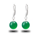 Retro ethnic natural green agate ear hooks zircon green chalcedony earringspicture10