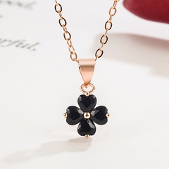 simple four-leaf clover heart-shaped clavicle chain necklace jewelry