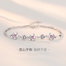 Korean cherry blossom pink crystal bracelet female simple cherry blossom petal zircon braceletpicture8