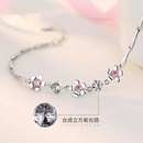 Korean cherry blossom pink crystal bracelet female simple cherry blossom petal zircon braceletpicture9