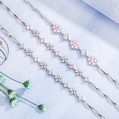 Koreanisches süßes Armband weibliches Kirschblütenarmband einfaches Kupferarmband
