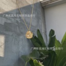 fashion freshwater pearl shell fanshaped ginkgo leaf titanium steel plated 18K gold necklacepicture7