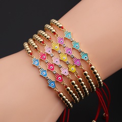 Copper zircon multicolor evil eye jewelry European and American adjustable bracelet female