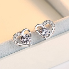 fashion jewelry Korean version of heart-shaped amethyst earrings wholesale