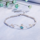 Bracelet en diamant bleu coren branche de fleur femelle bracelet en cristal bleu bijoux en cuivrepicture6