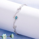 Bracelet en diamant bleu coren branche de fleur femelle bracelet en cristal bleu bijoux en cuivrepicture7