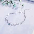 Bracelet en diamant bleu coren branche de fleur femelle bracelet en cristal bleu bijoux en cuivrepicture8