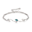 Bracelet en diamant bleu coren branche de fleur femelle bracelet en cristal bleu bijoux en cuivrepicture10