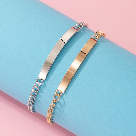 Bijoux fantaisie Chaine Bracelet Or et Argent Multicolore Double Géométrique's discount tags
