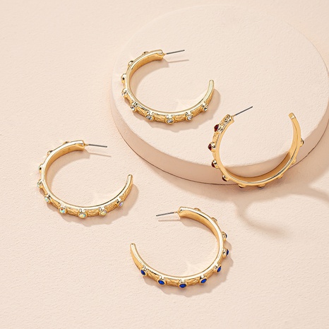 creative geometric C-shaped circle earrings's discount tags