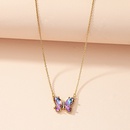 Korean simple multicolor glass butterfly necklace creative retro sweater chain wholesalepicture7