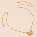 Korean simple multicolor glass butterfly necklace creative retro sweater chain wholesalepicture8