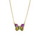 Korean simple multicolor glass butterfly necklace creative retro sweater chain wholesalepicture10