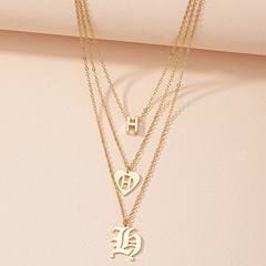 European and American 26 English letters necklace female multi-layer long sweater chain