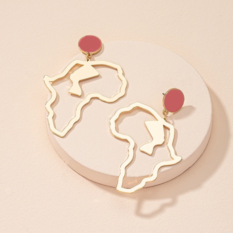 simple hollow Africa map earrings wholesale retro earrings's discount tags