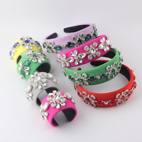 fashion Baroque diamond-studded geometric headband bracelet set NHWJ547288's discount tags
