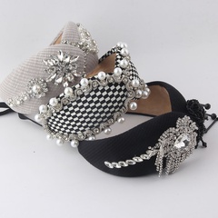 baroque ladies prom diamond crystal pearl light luxury headband