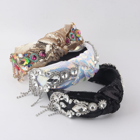 fashion sequins diamonds tassels geometric headbands NHWJ547286's discount tags