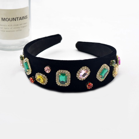Retro super fairy diamond large gemstone wide side headband  NHNT547303's discount tags