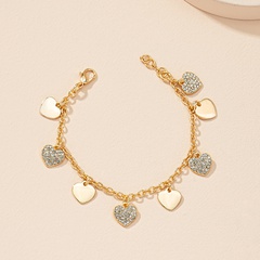 Korean new simple fashion diamond heart bracelet alloy jewelry