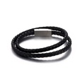 titanium steel buckle leather woven doublelayer leather rope retro hand rope braceletpicture13