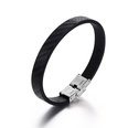 Simple Titanium Steel Black Leather Rope Wrist Accessories Mens Braceletpicture13