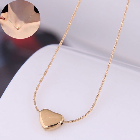 Korean fashion heart titanium steel personality necklace NHSC555308's discount tags