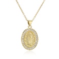 Kupfer mikroeingelegter Zirkon religiser Schmuck goldene Jungfrau Maria Halskette Grohandelpicture12