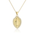 Kupfer mikroeingelegter Zirkon religiser Schmuck goldene Jungfrau Maria Halskette Grohandelpicture13