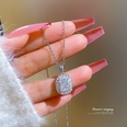 Titanium steel geometric full diamond zircon necklace female simple clavicle chainpicture11