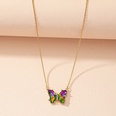 Korean simple multicolor glass butterfly necklace creative retro sweater chain wholesalepicture11