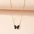 Korean simple multicolor glass butterfly necklace creative retro sweater chain wholesalepicture12