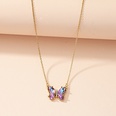 Korean simple multicolor glass butterfly necklace creative retro sweater chain wholesalepicture13