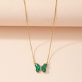 Korean simple multicolor glass butterfly necklace creative retro sweater chain wholesalepicture14