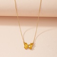 Korean simple multicolor glass butterfly necklace creative retro sweater chain wholesalepicture15