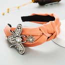 Mode corenne tissu de couleur pure papillon perle bandeau incrust de strass temprament accessoires pour cheveuxpicture11