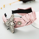 Korean fashion pure color fabric butterfly pearl hairband inlaid rhinestone temperament hair accessoriespicture12