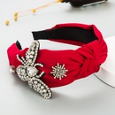 Korean fashion pure color fabric butterfly pearl hairband inlaid rhinestone temperament hair accessoriespicture13