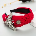 Korean fashion pure color fabric butterfly pearl hairband inlaid rhinestone temperament hair accessoriespicture17