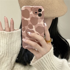 autumn and winter caramel color leopard print iPhonemobile phone case