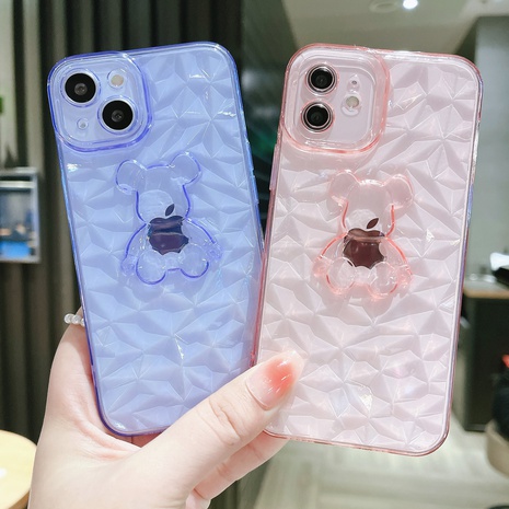 Diamond pattern transparent bear pattern suitable for iphone mobile phone case's discount tags