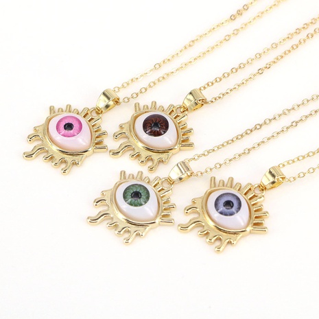 new jewelry fashion demon eye necklace geometric pendant clavicle chain NHWEI550475's discount tags