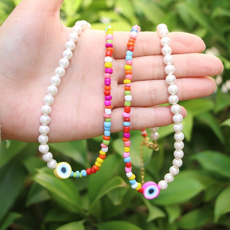 simple shell beads necklace 2022 demon eye color necklace NHWEI550541's discount tags