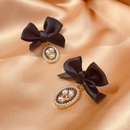 Korean retro fabric bow pearl earrings temperament fashion earringspicture8